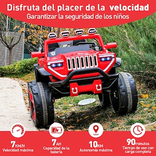 Foto 7 | Montable Electrico A Control Remoto Infantil Honey Whale Bdq-1200 Rojo