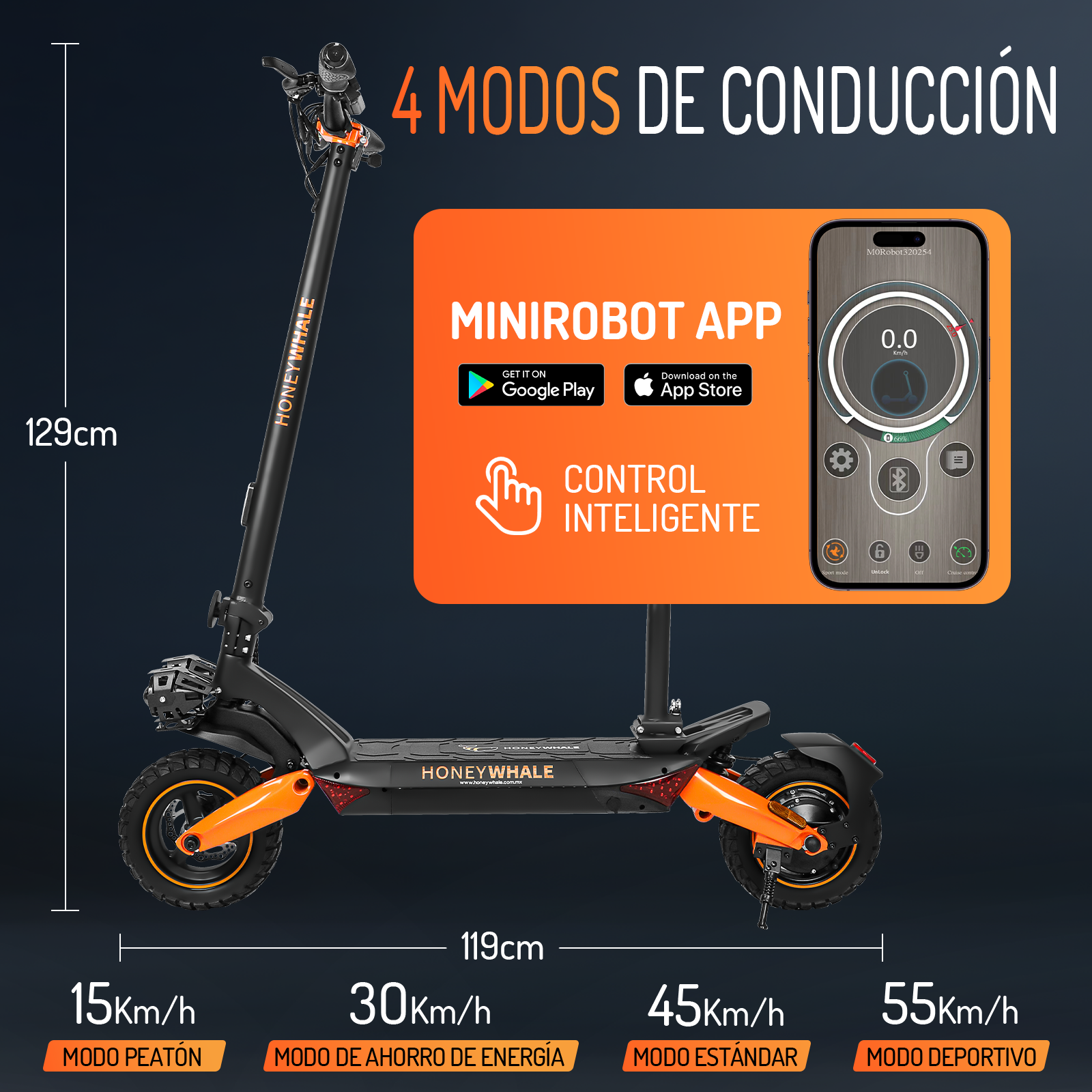 Foto 6 | Scooter Eléctrico Honey Whale T8-A Naranja