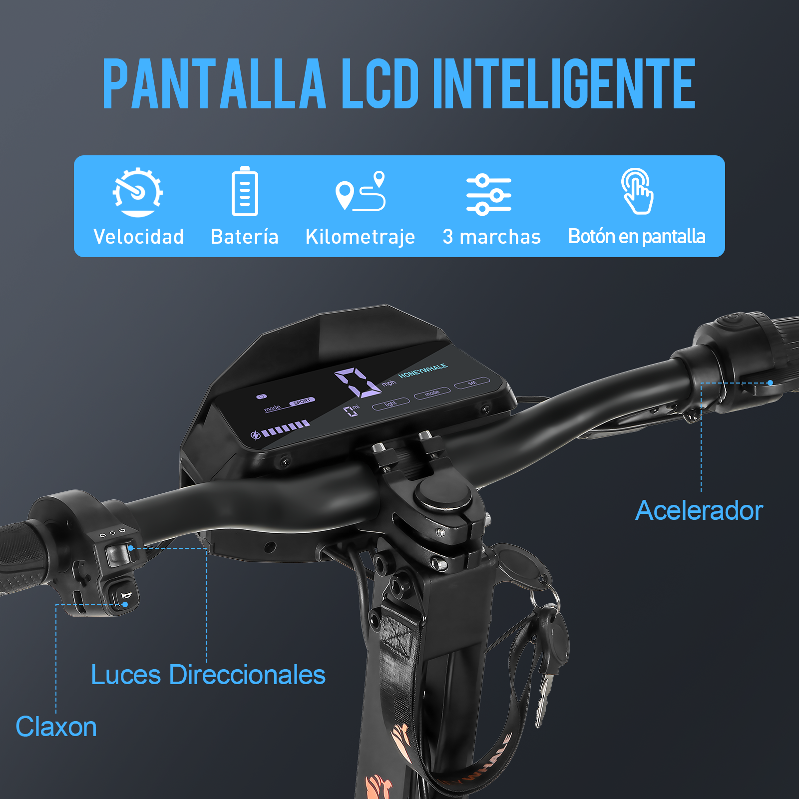 Foto 5 pulgar | Scooter Eléctrico Honey Whale H4 Azul