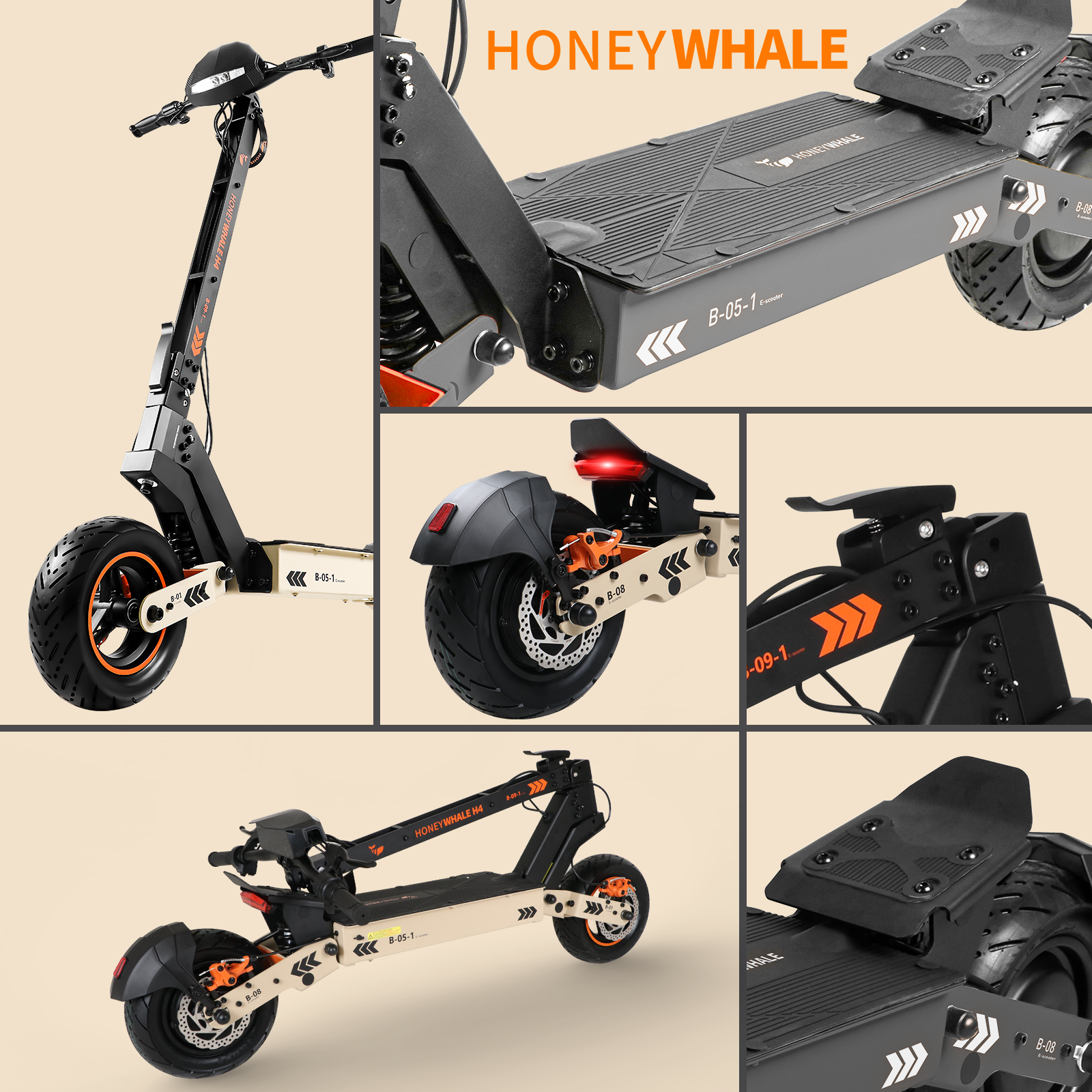 Foto 8 pulgar | Scooter Eléctrico Honey Whale H4 Naranja