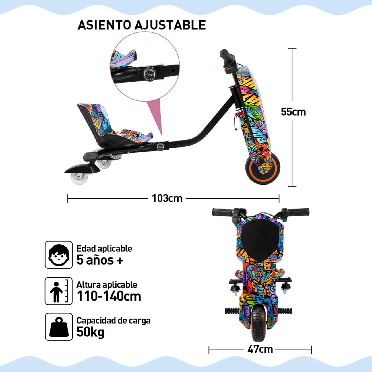 Foto 6 | Triciclo Eléctrico Honey Whale Jl-008 Multicolor
