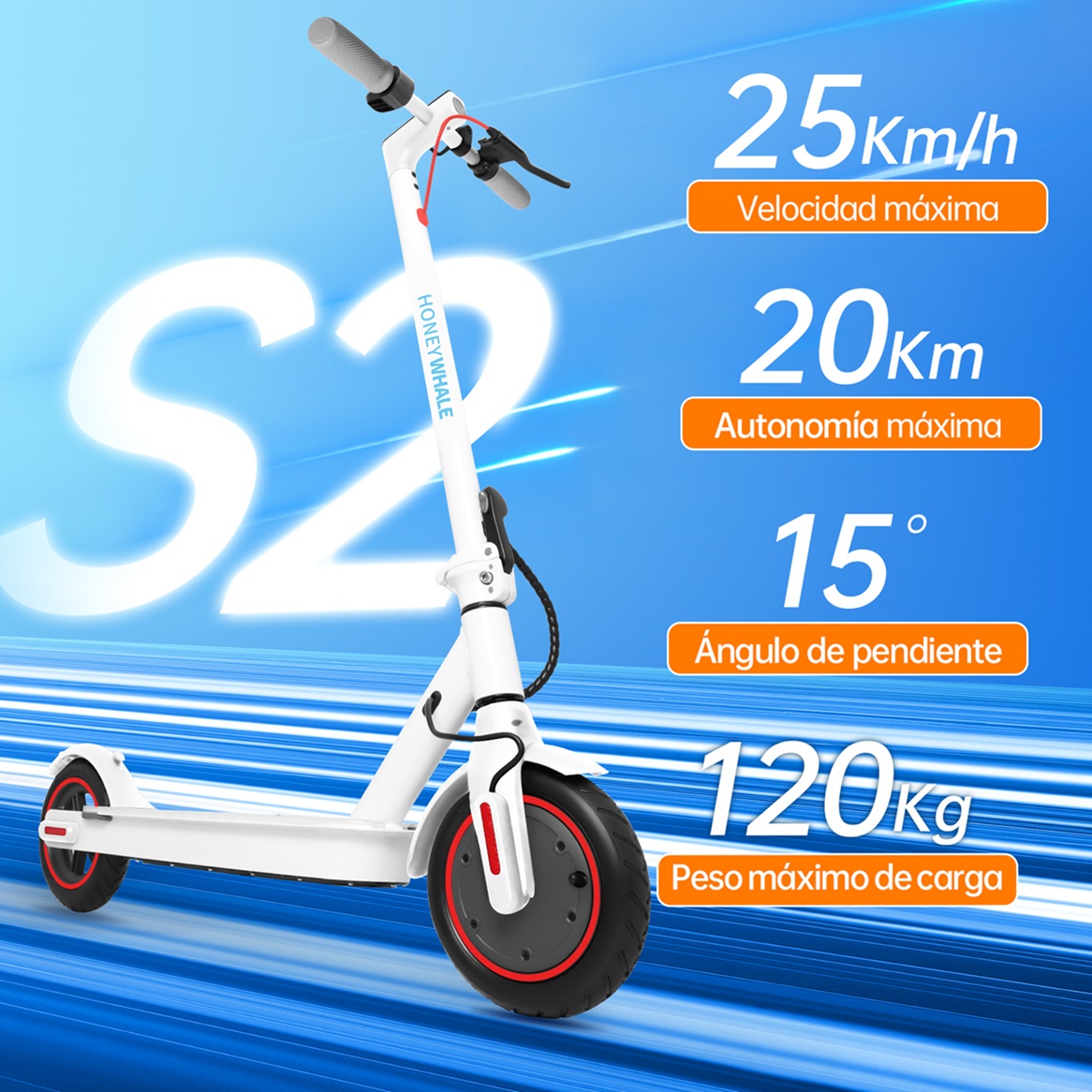 Foto 3 pulgar | Scooter Eléctrico Honey Whale S2 V2 Blanco