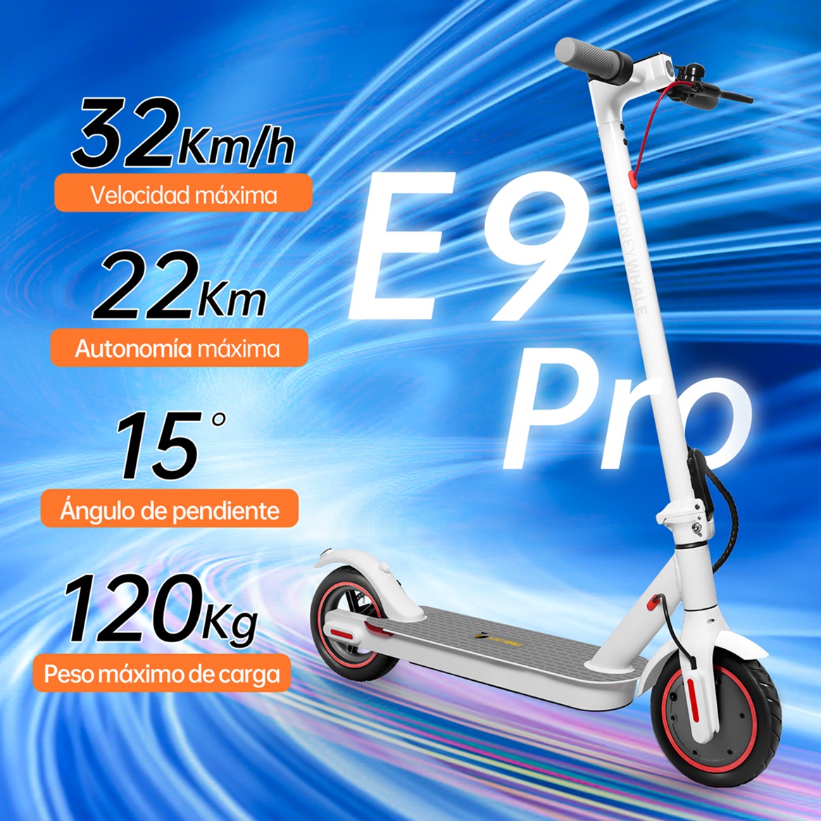 Foto 3 pulgar | Scooter Eléctrico Honey Whale E9 Pro V2 Blanco