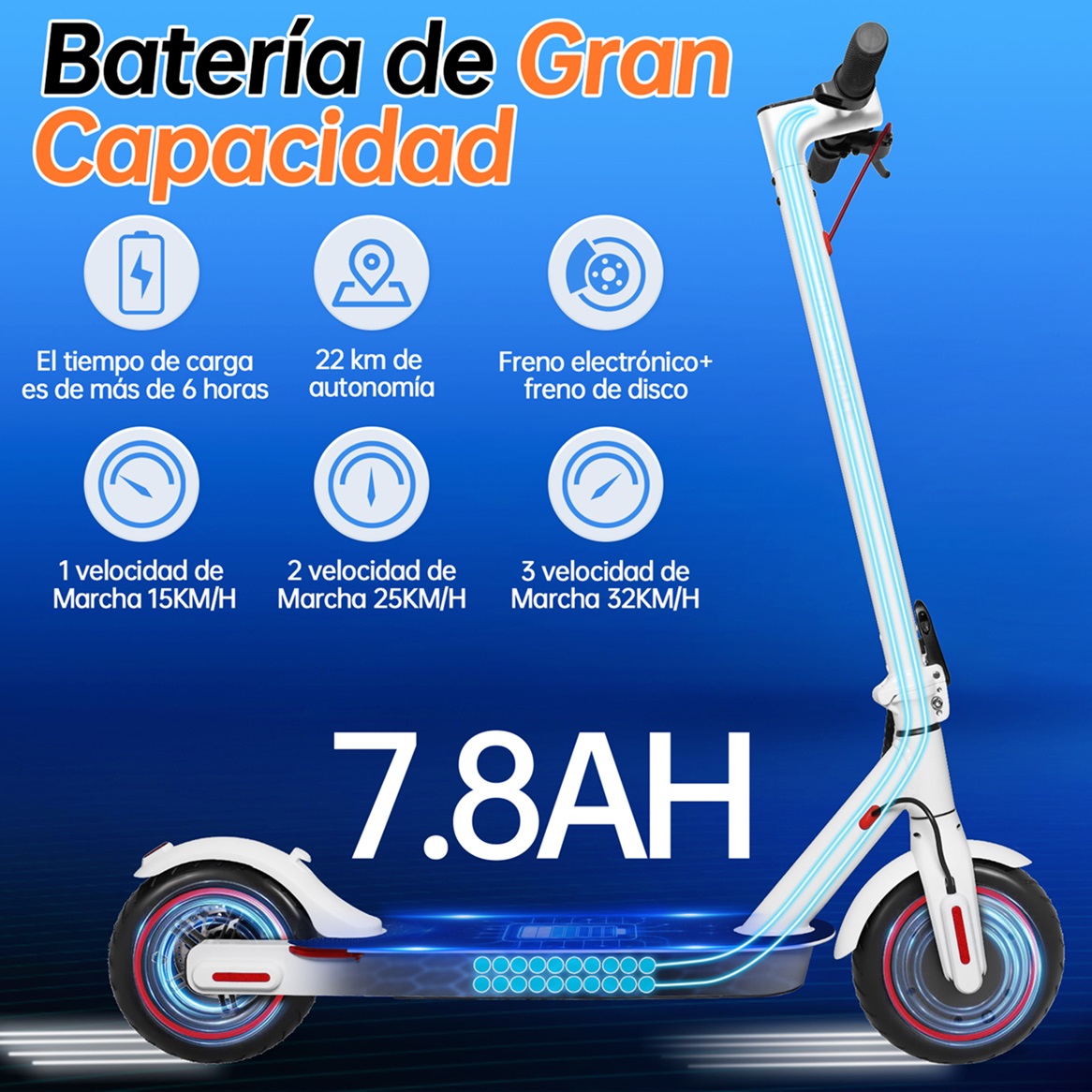 Foto 5 pulgar | Scooter Eléctrico Honey Whale E9 Pro V2 Blanco