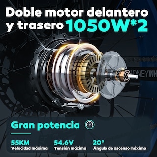 Foto 2 | Bicicleta Eléctrica De Montaña Honey Whale Bk08 Azul