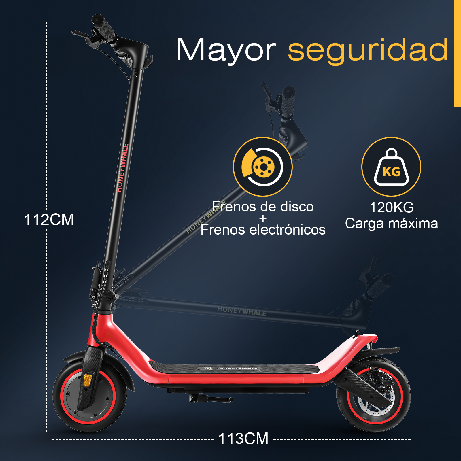 Foto 7 pulgar | Scooter Eléctrico Honey Whale M1 Rojo