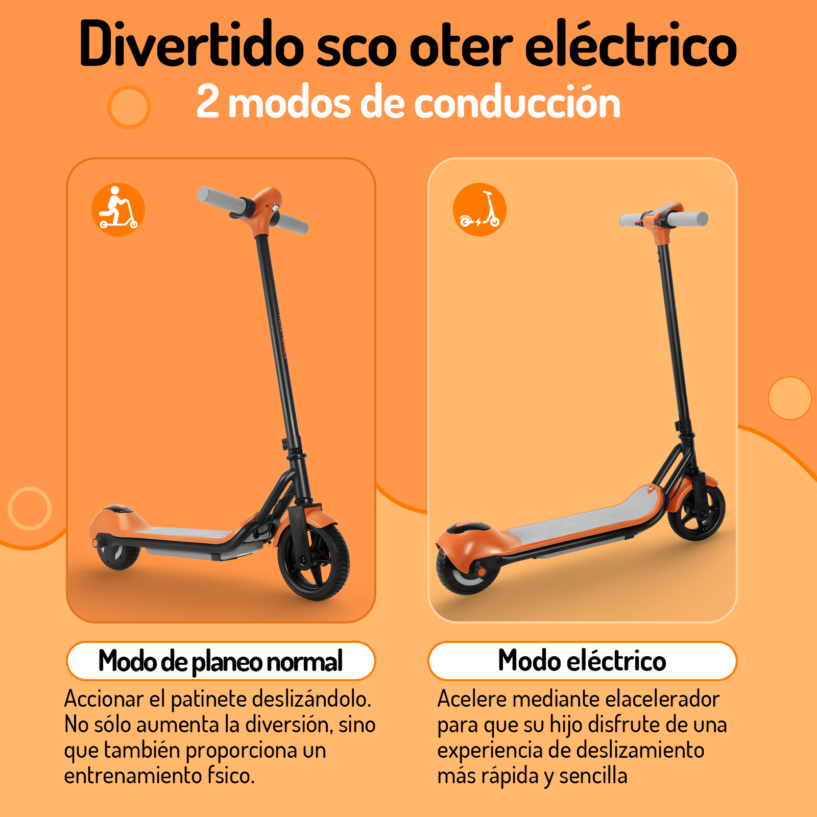 Foto 7 pulgar | Scooter Eléctrico Infantil Honey Whale E2 Naranja