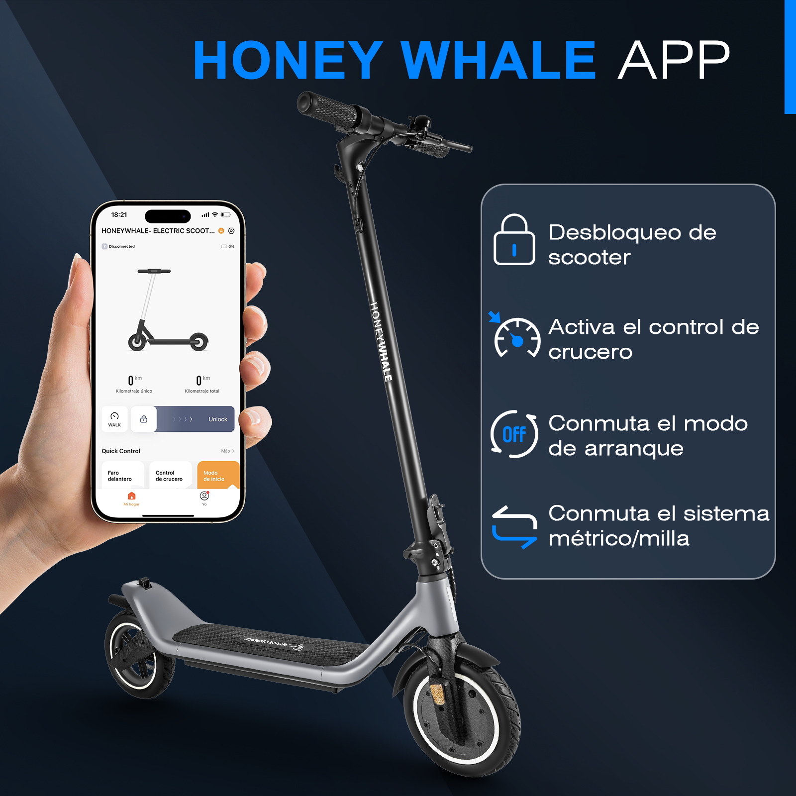 Foto 5 pulgar | Scooter Eléctrico Honey Whale M1 Gris