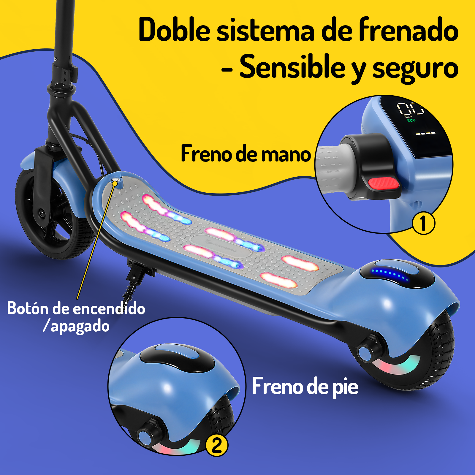 Foto 5 pulgar | Scooter Eléctrico Infantil Honey Whale E2 Azul