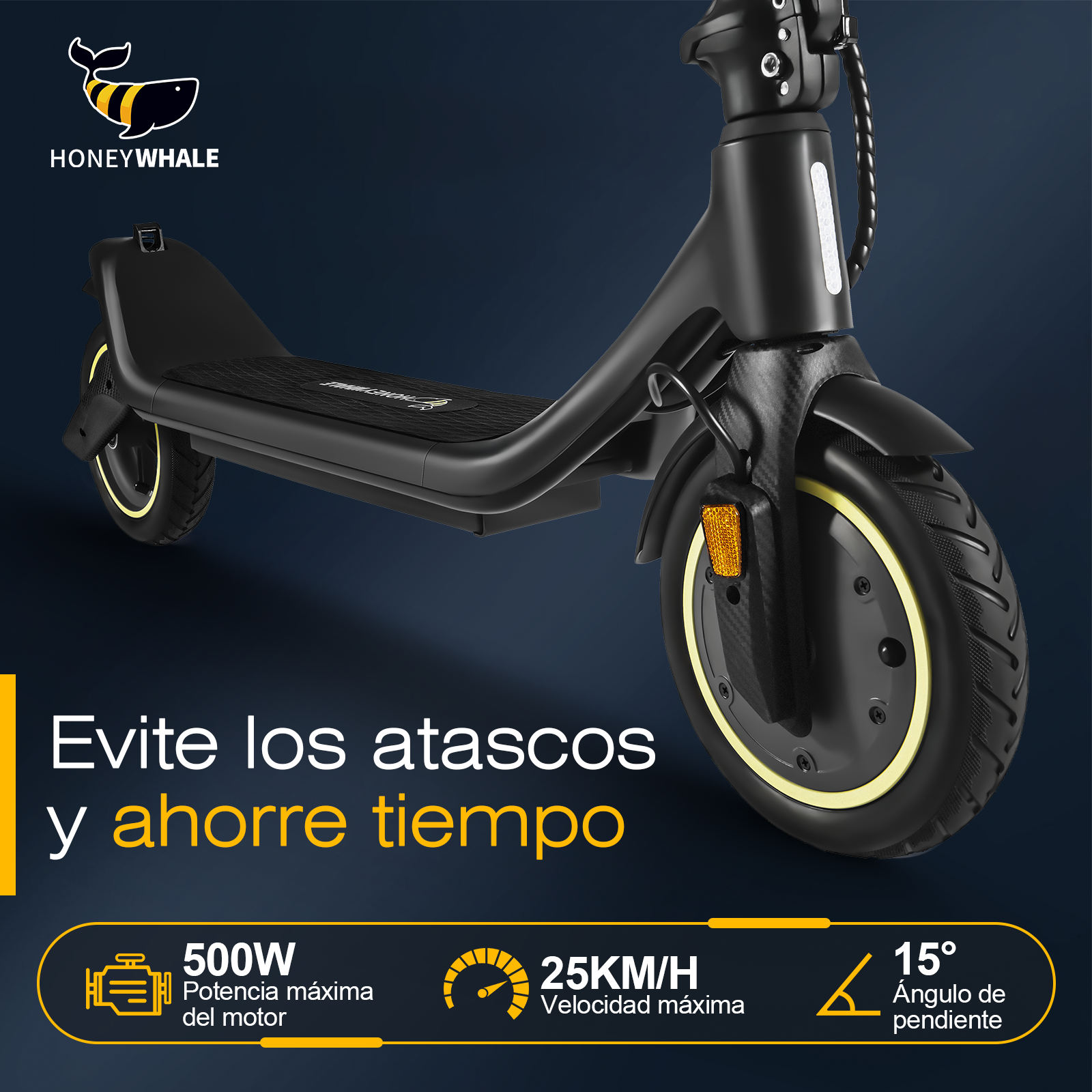 Foto 3 pulgar | Scooter Eléctrico Honey Whale M1 Negro