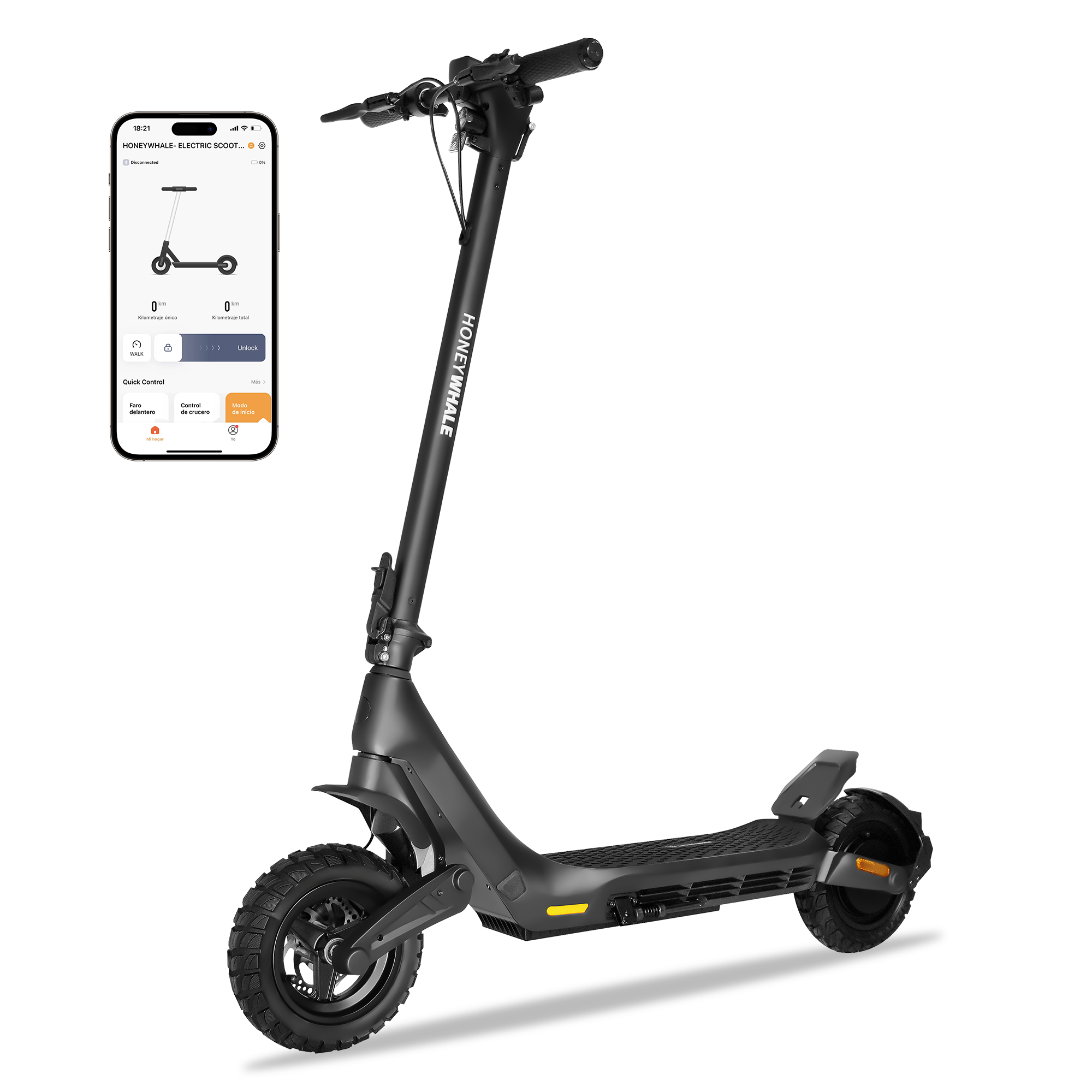 Scooter Eléctrico Honey Whale T1 Negro