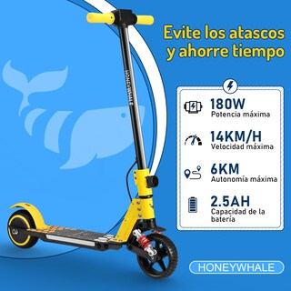 Foto 2 | Scooter Eléctrico Infantil Honey Whale E10s Amarillo