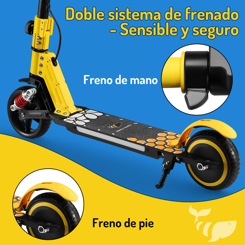 Foto 3 | Scooter Eléctrico Infantil Honey Whale E10s Amarillo