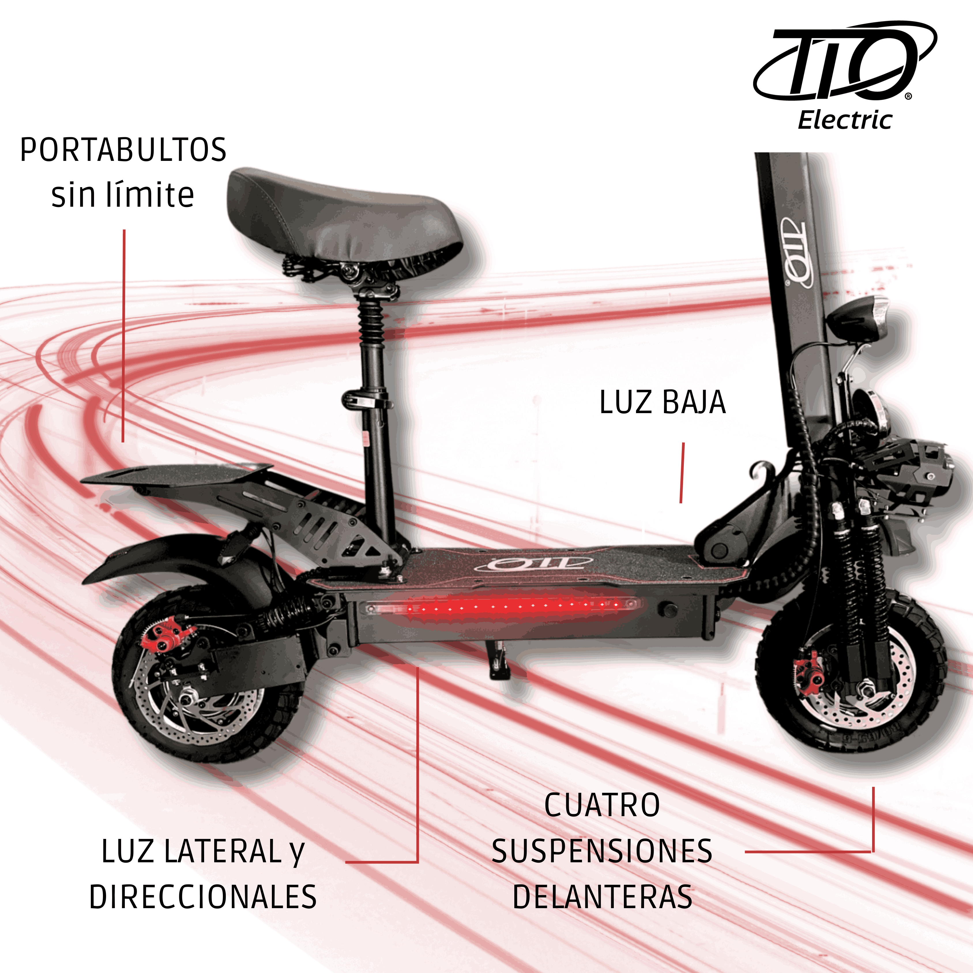Foto 4 pulgar | Scooter Eléctrico Tio Turbo Max 2600w Patín Eléctrico Adulto