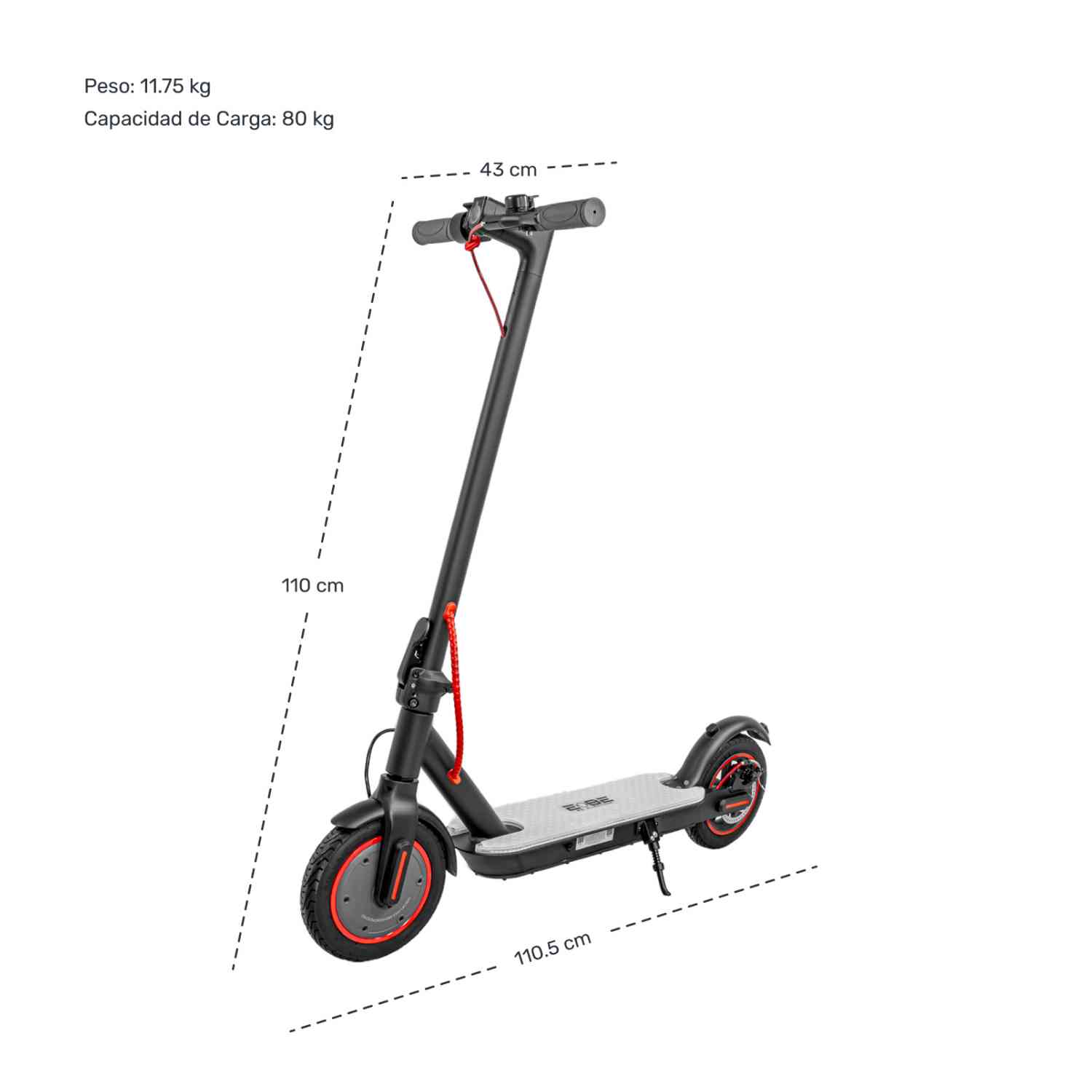 Foto 9 pulgar | Scooter Eléctrico Plegable E-BE LX30 Monopatín 500W Negro