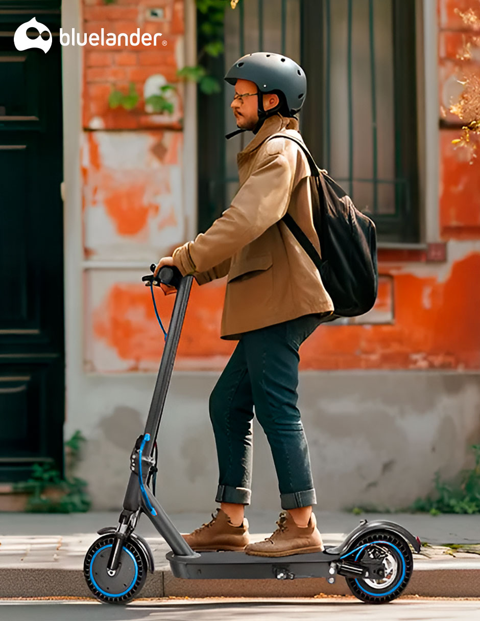 Foto 4 | Scooter E9 Max Eléctrico Plegable Con Luz Led Para Adulto Color Gris/azul  Bluelander