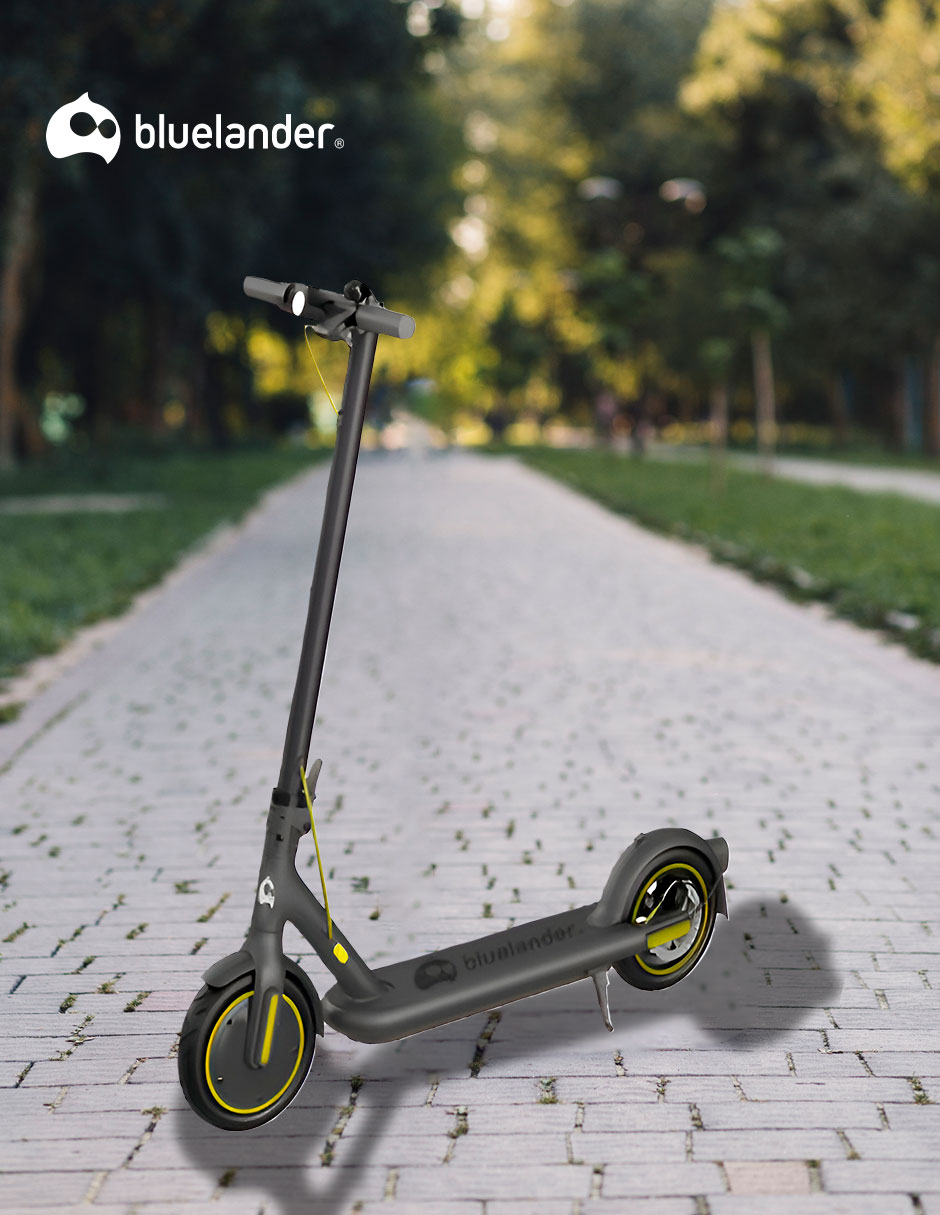 Foto 5 pulgar | Scooter E9 Pro Eléctrico Plegable Adulto 30 Km/h Con Luz Led Gris/amarillo Bluelander