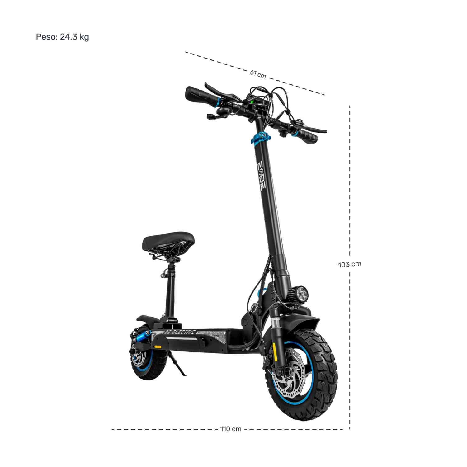 Foto 9 pulgar | Scooter Eléctrico Centurfit Negro de 1000 w