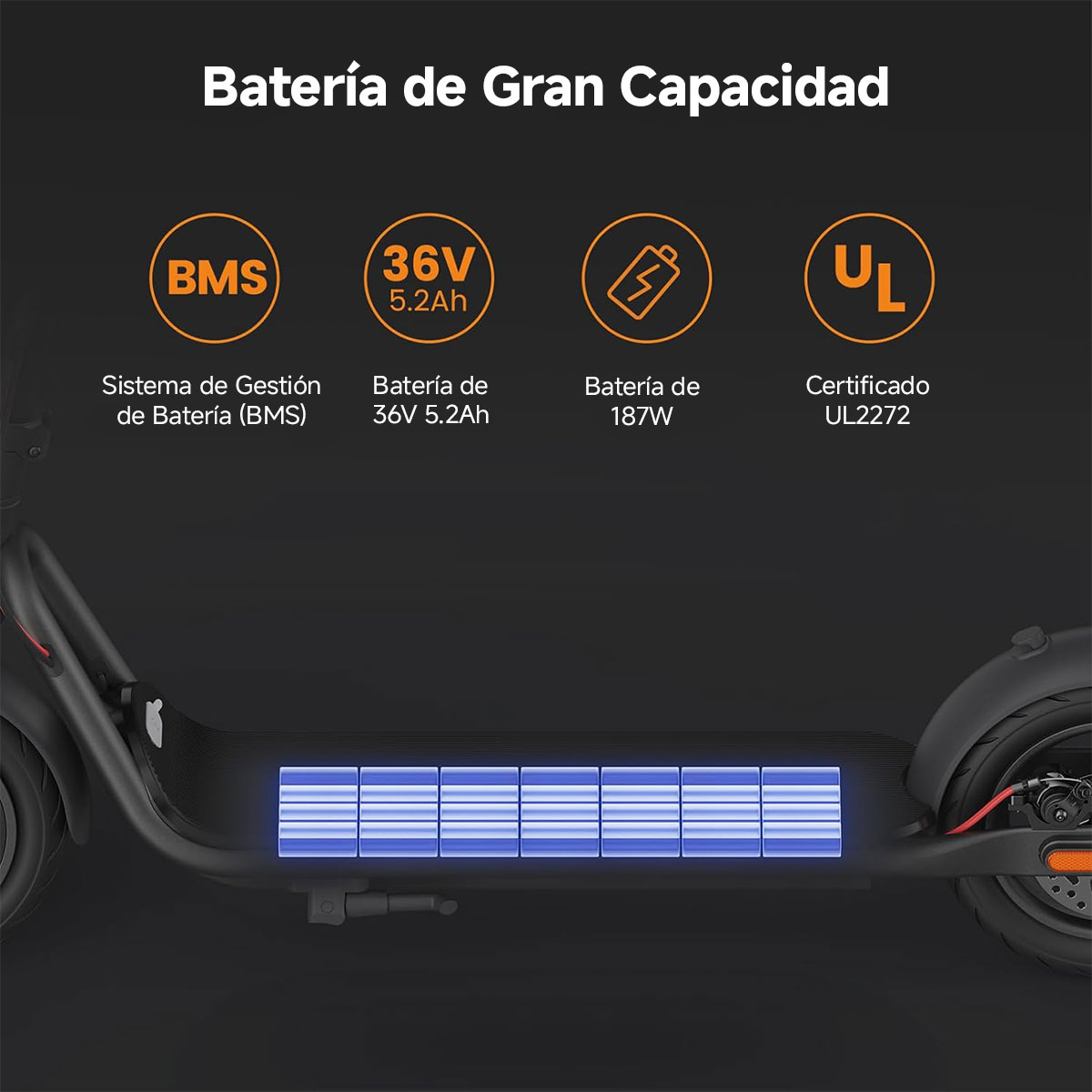 Foto 8 pulgar | Scooter Eléctrico Navee V25 Velocidad 25km/h Distancia 25km Plegable Patín Para Adultos