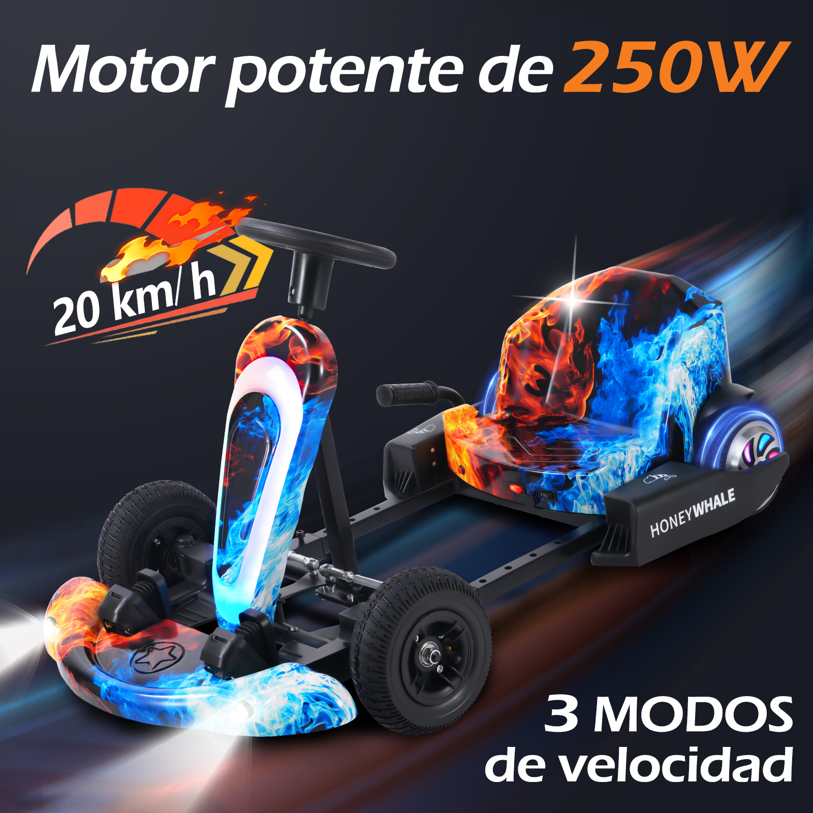 Foto 2 | Gokart Ajustable Infantil Honey Whale Jl009-05 Azul