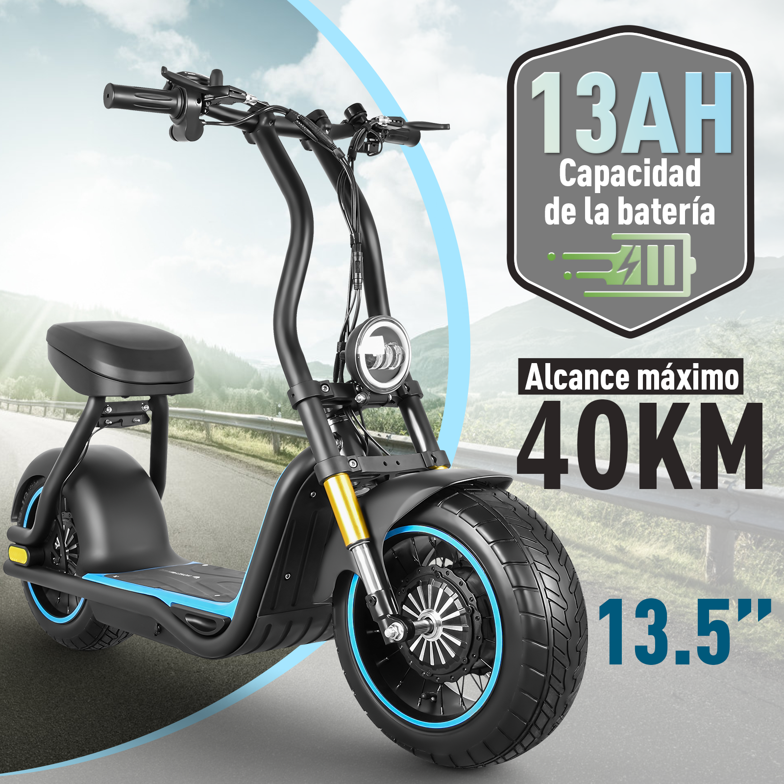 Foto 3 pulgar | Scooter Eléctrico Honey Whale H10 Azul