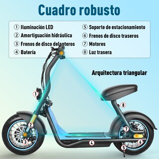 Foto 5 | Scooter Eléctrico Honey Whale H10 Azul