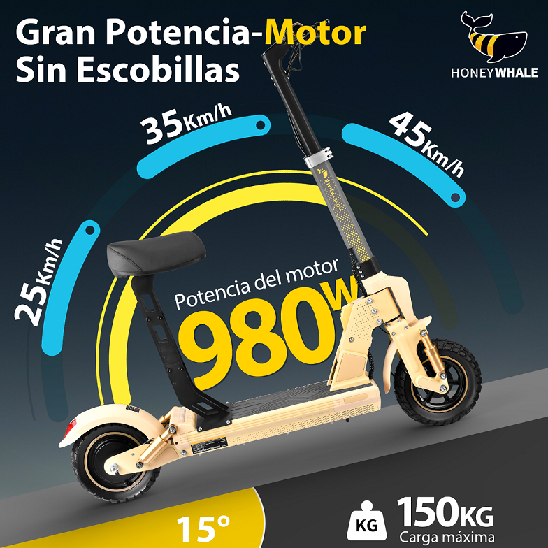 Foto 4 pulgar | Scooter Eléctrico Honey Whale C1 Dorado