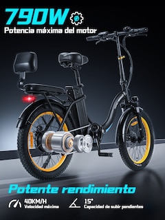 Foto 2 | Bicicleta Electrica Plegable Honey Whale Bw02 Negro