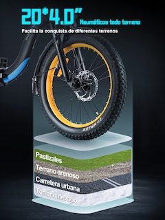 Foto 5 | Bicicleta Electrica Plegable Honey Whale Bw02 Negro