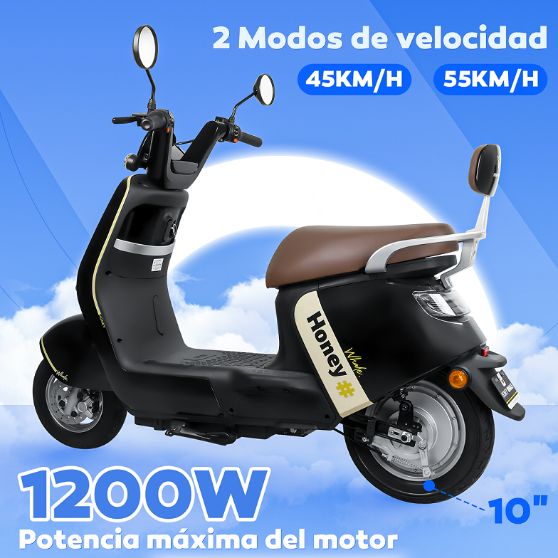 Foto 2 | Motobici Electrica Honey Whale U8s Negro