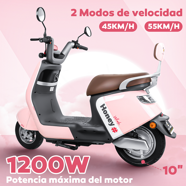 Foto 3 pulgar | Motobici Electrica Honey Whale U8s Rosa
