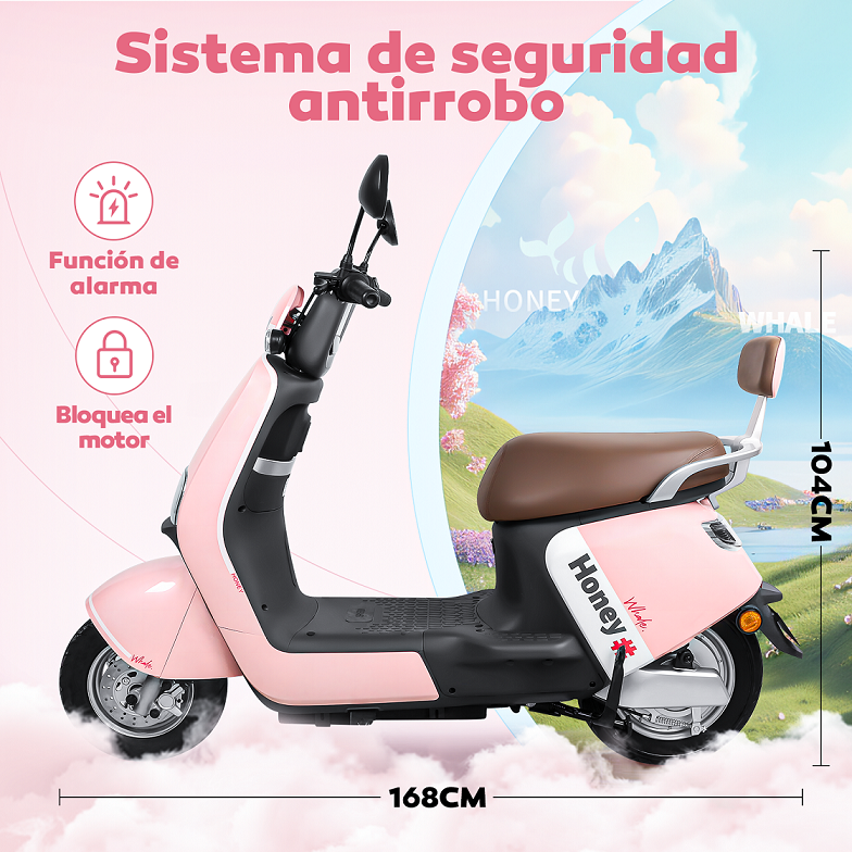 Foto 6 pulgar | Motobici Electrica Honey Whale U8s Rosa