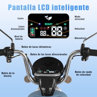 Foto 4 | Motobici Electrica Honey Whale U3-pro Azul