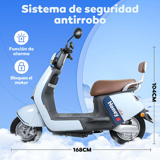 Foto 6 pulgar | Motobici Electrica Honey Whale U8s Azul