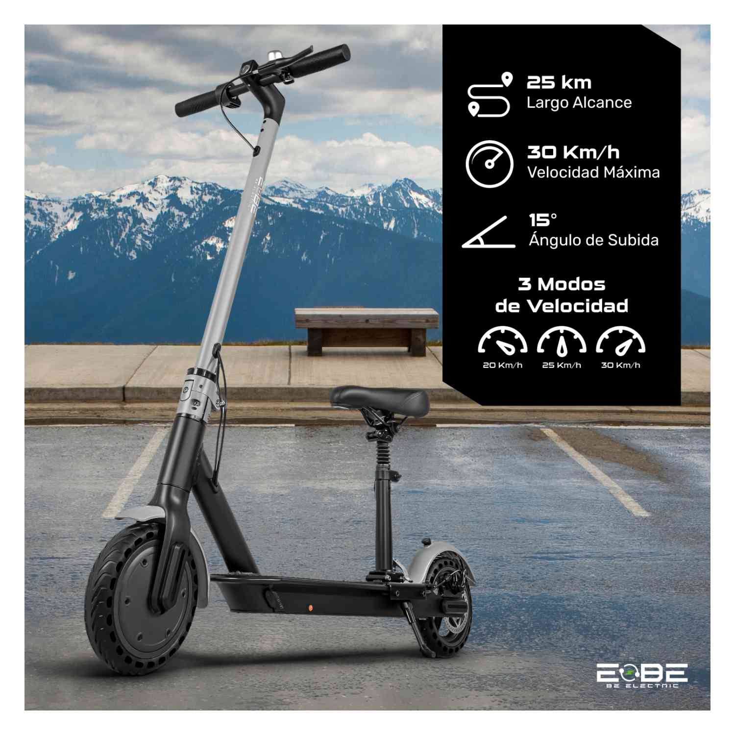 Foto 9 pulgar | Scooter Electrico con Asiento 30 Km/h App Movilidad Gps Luz Led