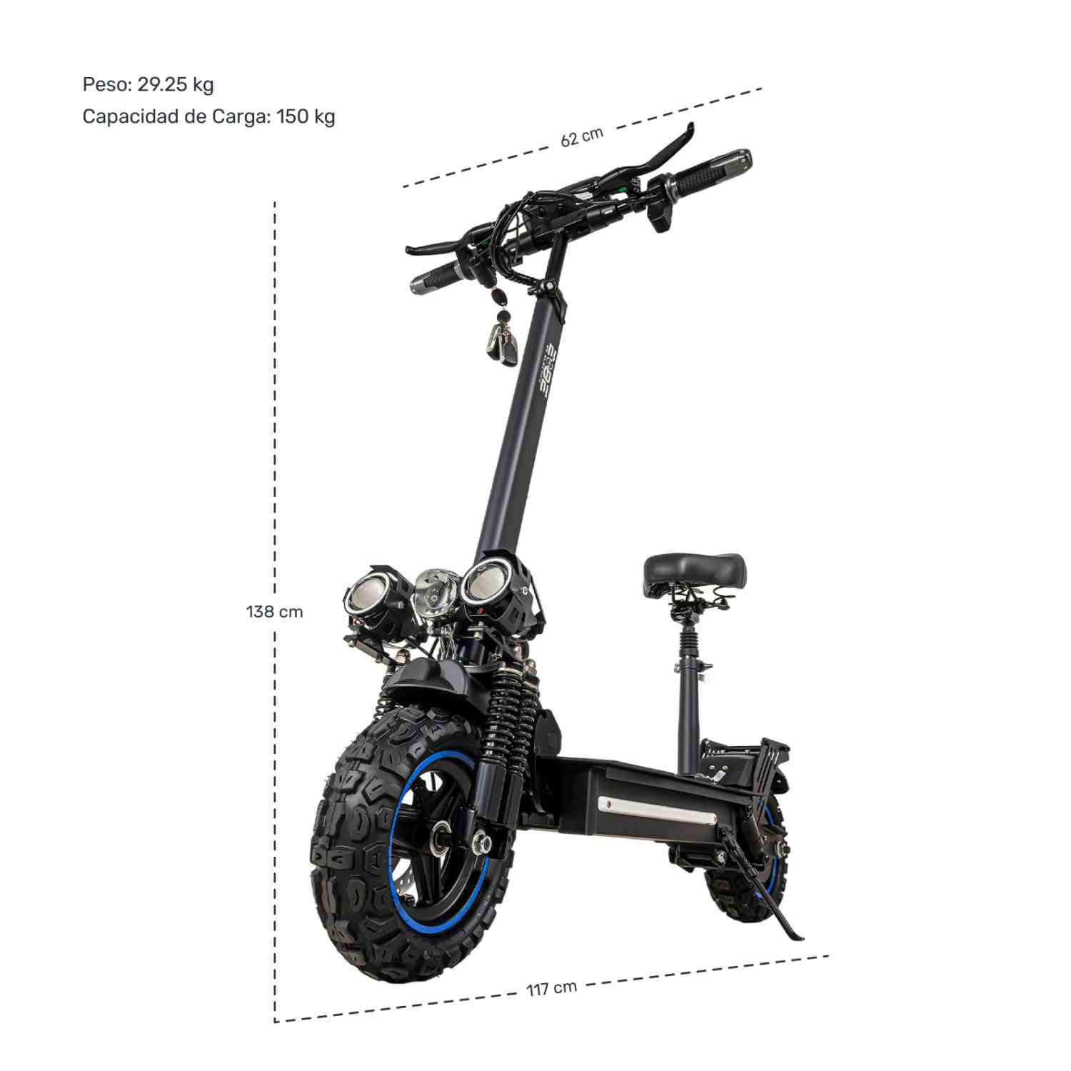 Foto 9 pulgar | Scooter Electrico Plegable Asiento 60 Km/h Full Power Centurfit