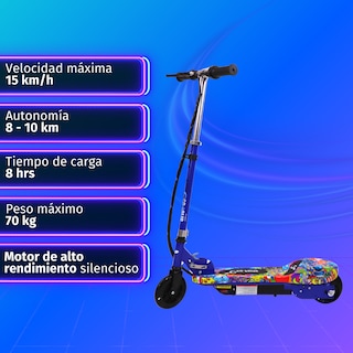 Foto 5 | Patín Eléctrico Para Niños Eco-forte Cd02 Waterprinting Azul