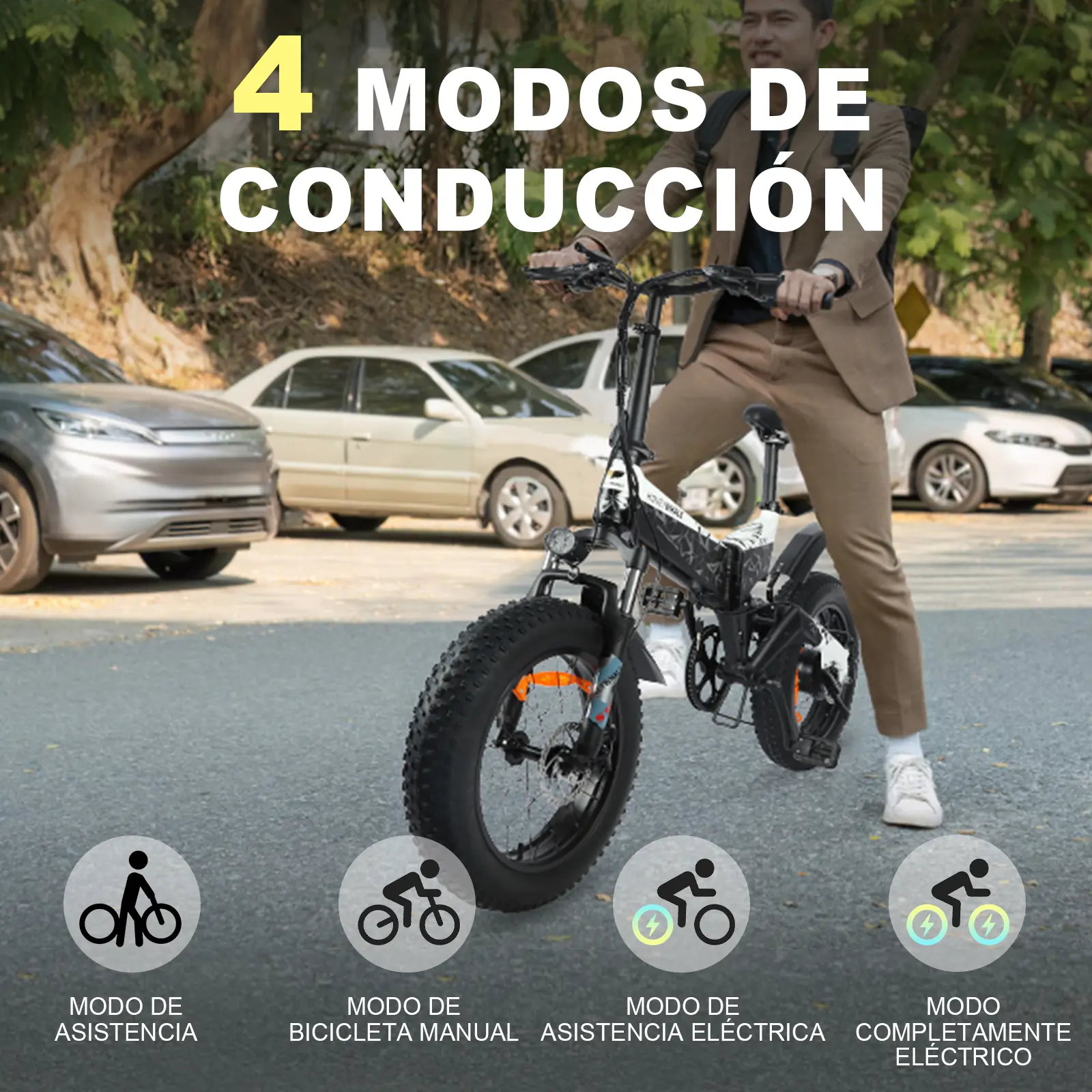 Foto 5 pulgar | Bicicleta Eléctrica Plegable Honey Whale S10 Blanco