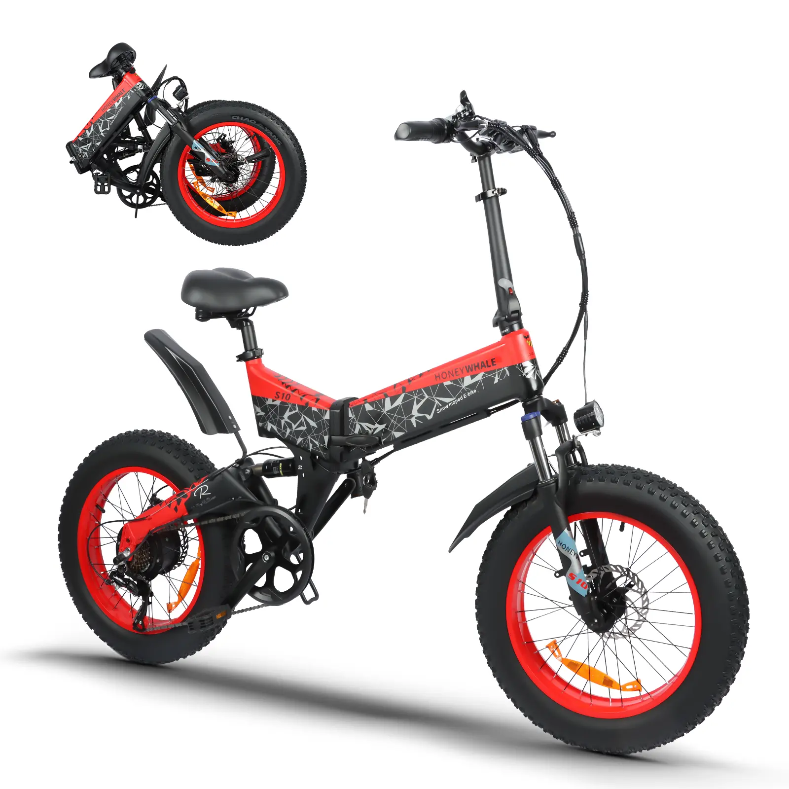 Foto 1 | Bicicleta Eléctrica Plegable Honey Whale S10 Rojo