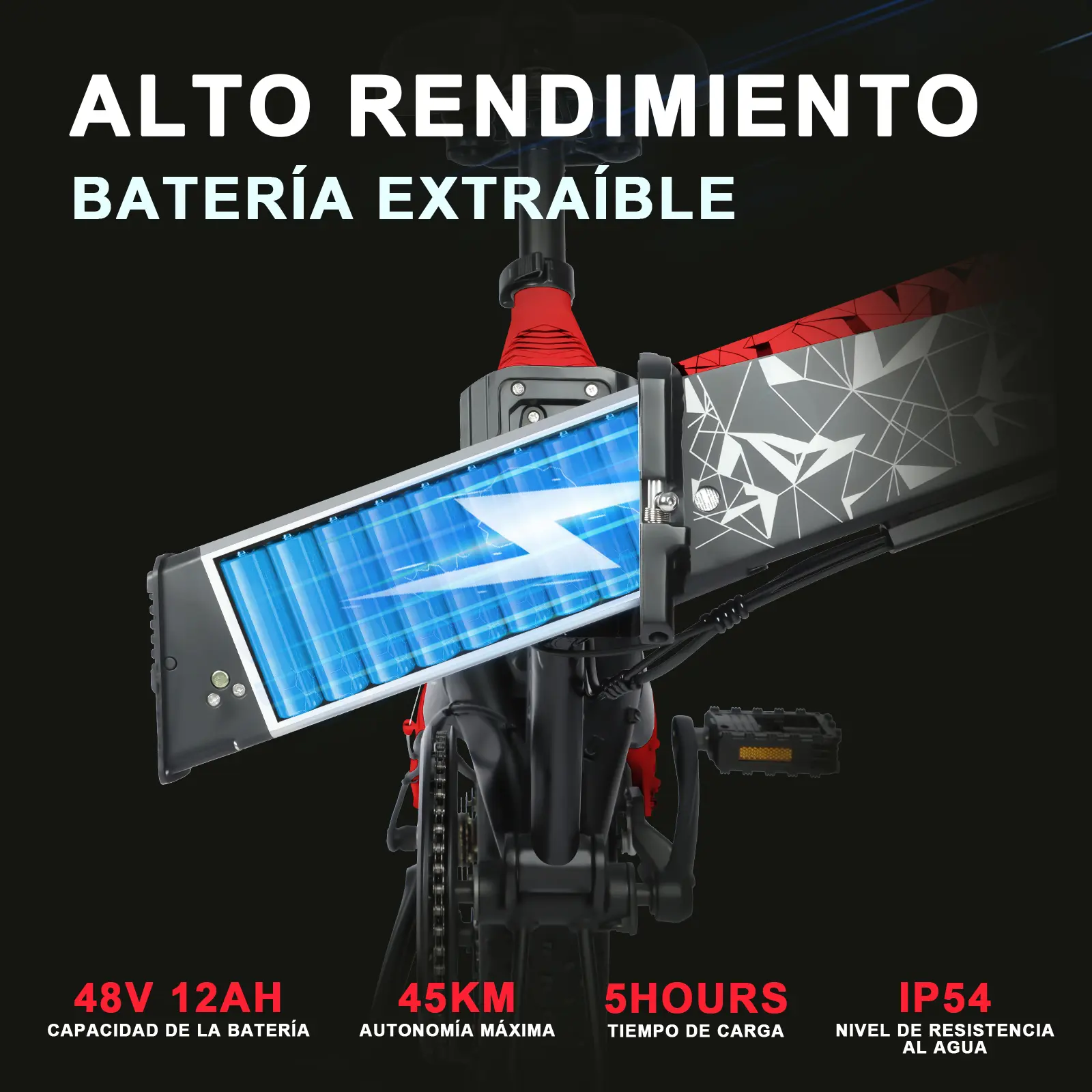 Foto 4 pulgar | Bicicleta Eléctrica Plegable Honey Whale S10 Rojo