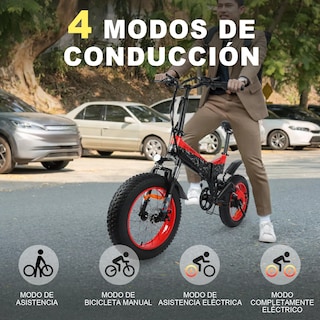 Foto 4 | Bicicleta Eléctrica Plegable Honey Whale S10 Rojo