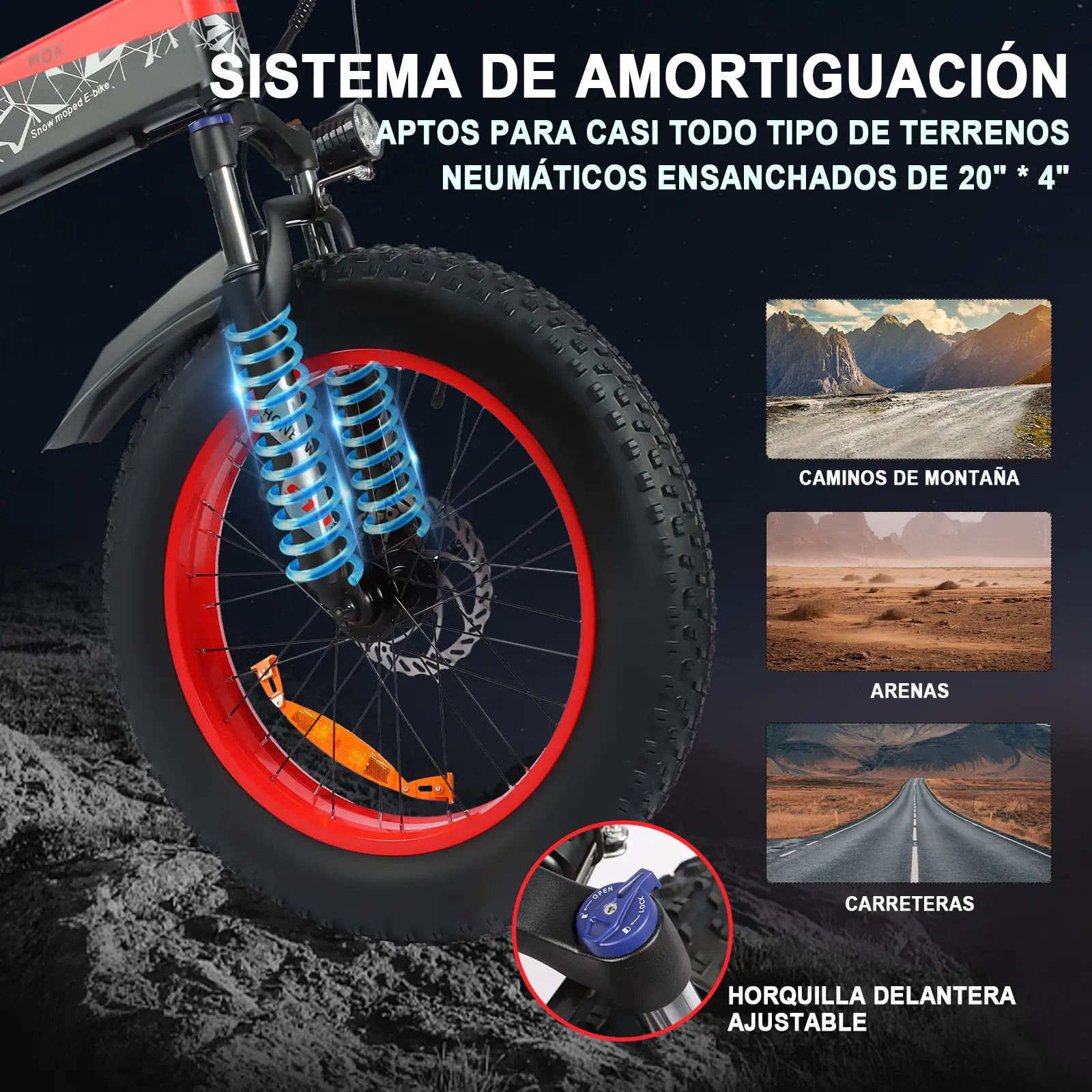 Foto 5 | Bicicleta Eléctrica Plegable Honey Whale S10 Rojo
