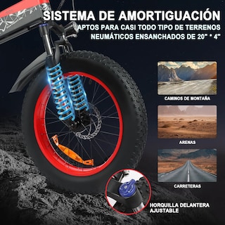 Foto 5 | Bicicleta Eléctrica Plegable Honey Whale S10 Rojo