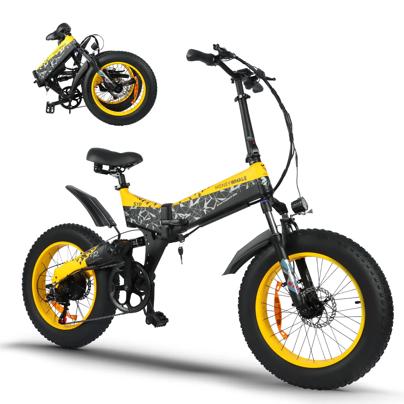 Foto 1 | Bicicleta Eléctrica Plegable Honey Whale S10 Amarillo