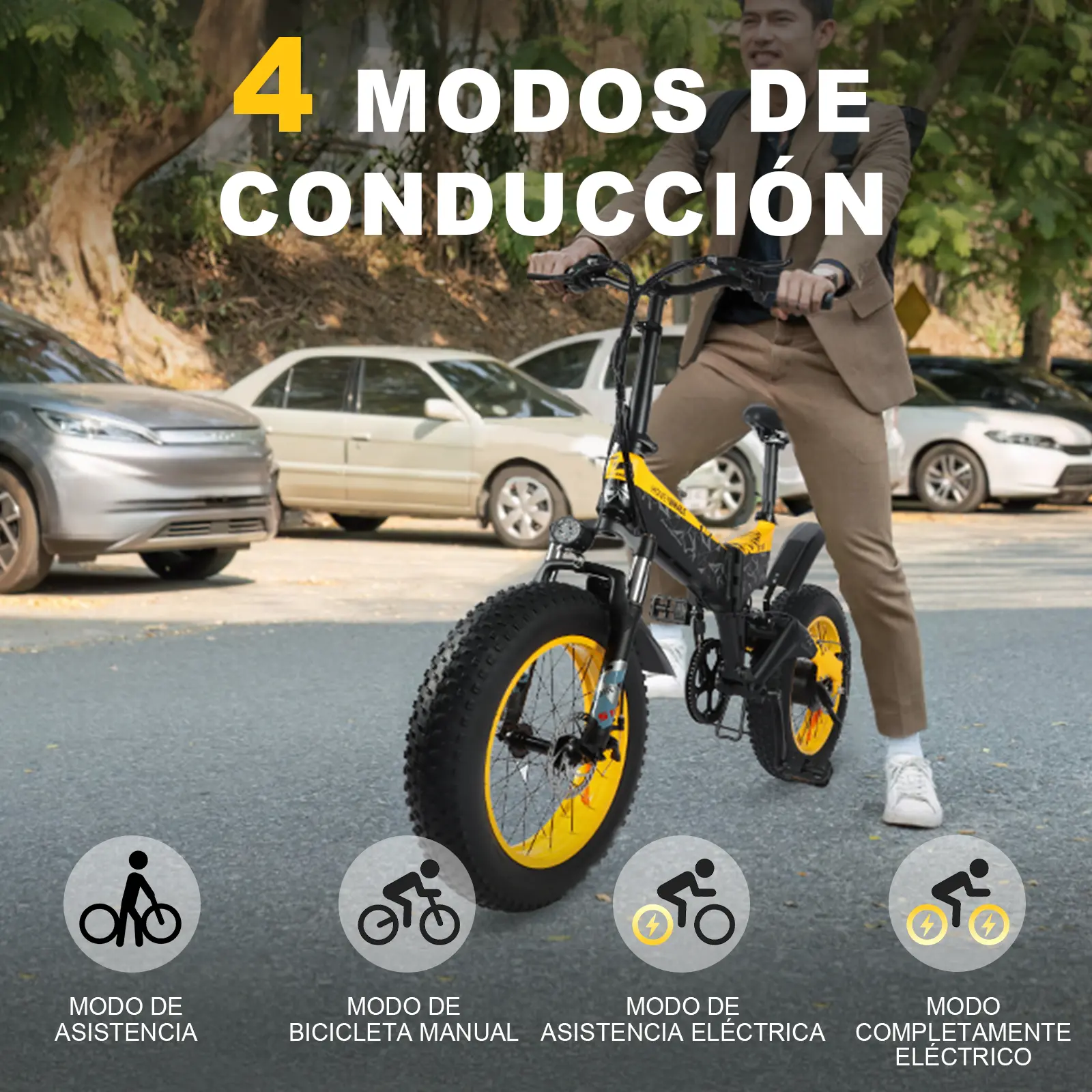 Foto 5 pulgar | Bicicleta Eléctrica Plegable Honey Whale S10 Amarillo