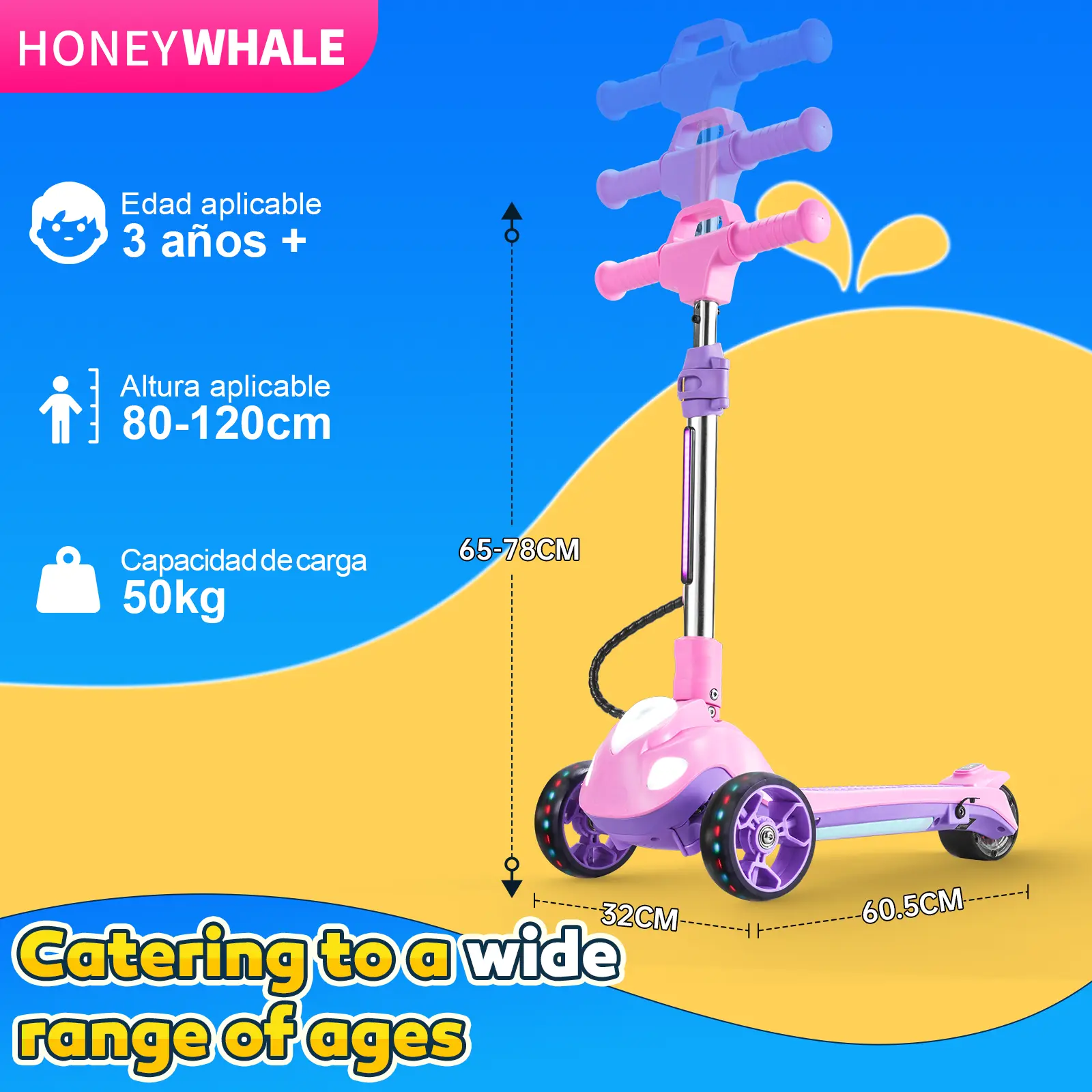 Foto 4 pulgar | Scooter Eléctrico Infantil Honey Whale Rm2 Pro Rosa