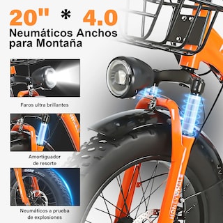 Foto 4 | Bicicleta Eléctrica Honey Whale S13 Naranja