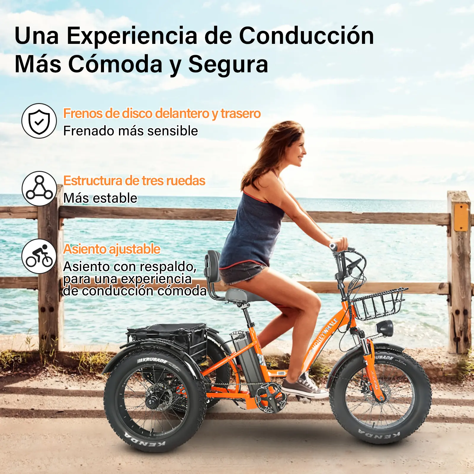 Foto 7 pulgar | Bicicleta Eléctrica Honey Whale S13 Naranja