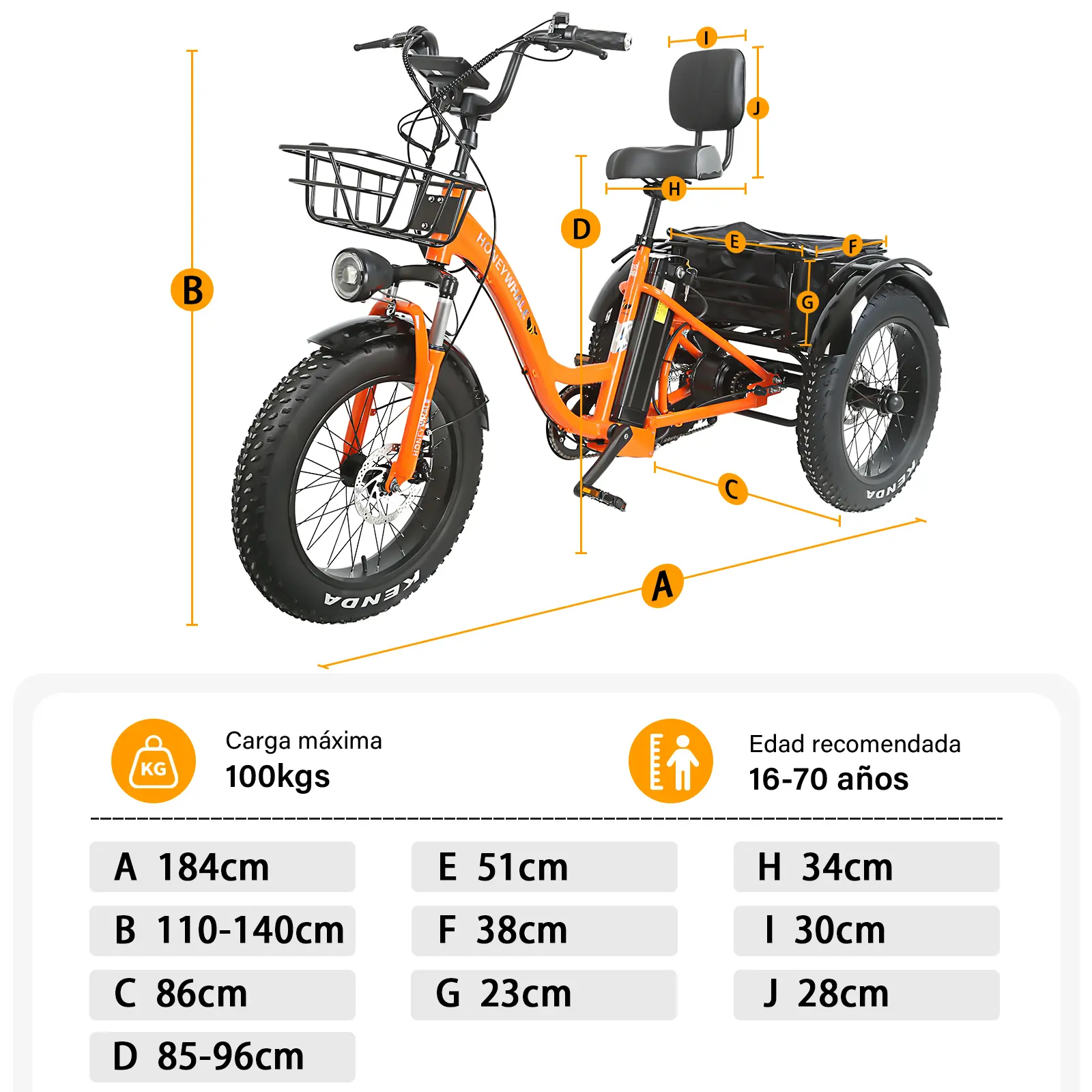 Foto 8 pulgar | Bicicleta Eléctrica Honey Whale S13 Naranja