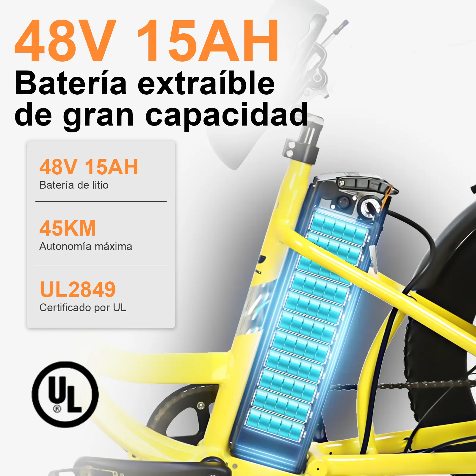 Foto 4 pulgar | Bicicleta Eléctrica Honey Whale S13 Amarilla